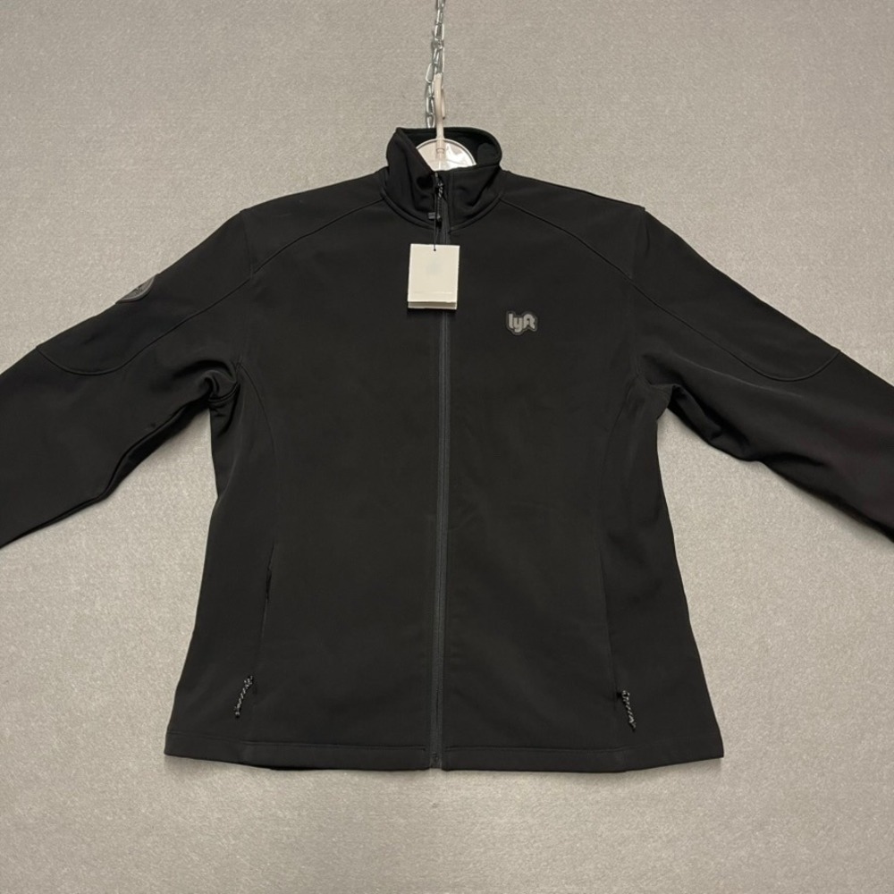 LYFT Jacket Womens XL Black‎ 1K Driver Soft Shell Water Wind Resistant Full Zip